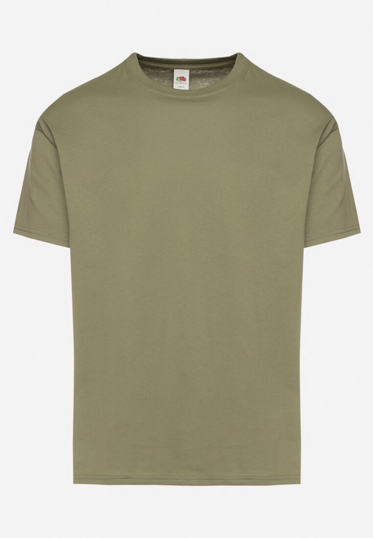 Ciemnozielona Bawełniana Koszulka T-shirt w Stylu Basic Malorisa