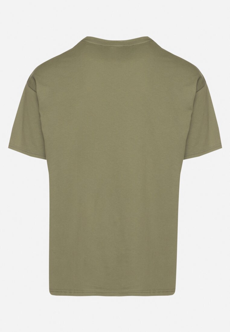 Ciemnozielona Bawełniana Koszulka T-shirt w Stylu Basic Malorisa