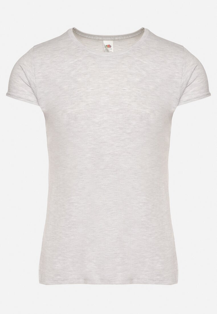 Jasnoszary Klasyczny T-shirt z Bawełny Fodena