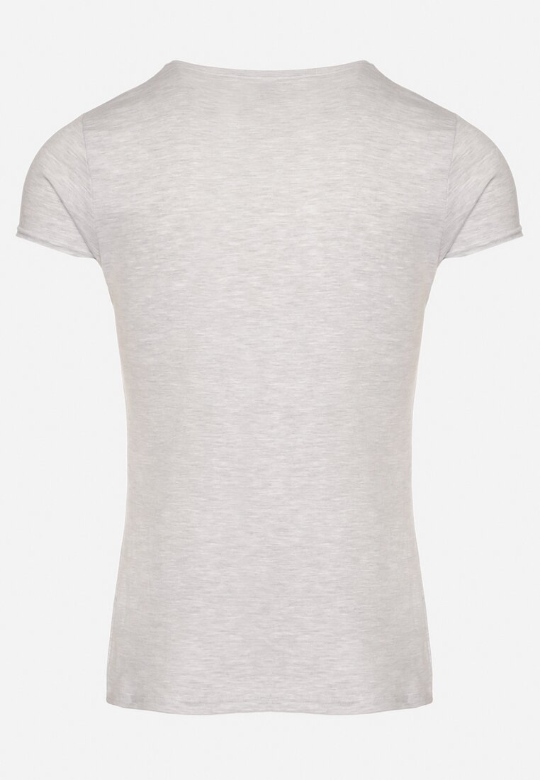 Jasnoszary Klasyczny T-shirt z Bawełny Fodena