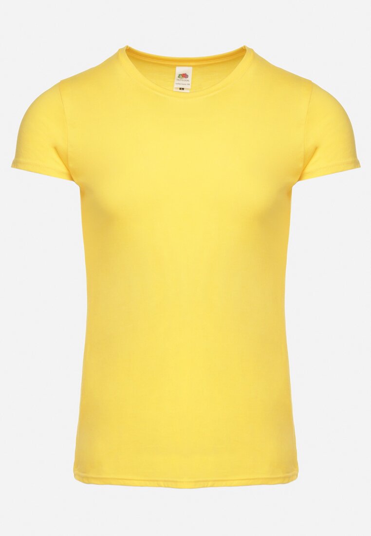 Żółty Klasyczny T-shirt z Bawełny Fodena