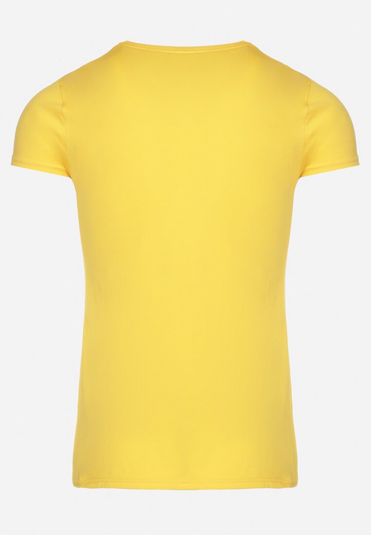 Żółty Klasyczny T-shirt z Bawełny Fodena