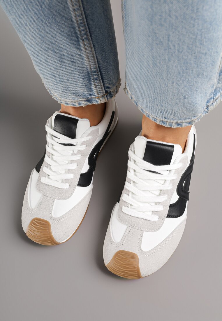 Białe Sneakersy Ozdobione Geometrycznym Motywem Ardetia