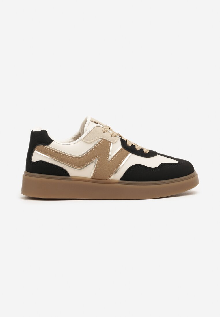 Czarne Sneakersy z Geometrycznym Wzorem Nariale