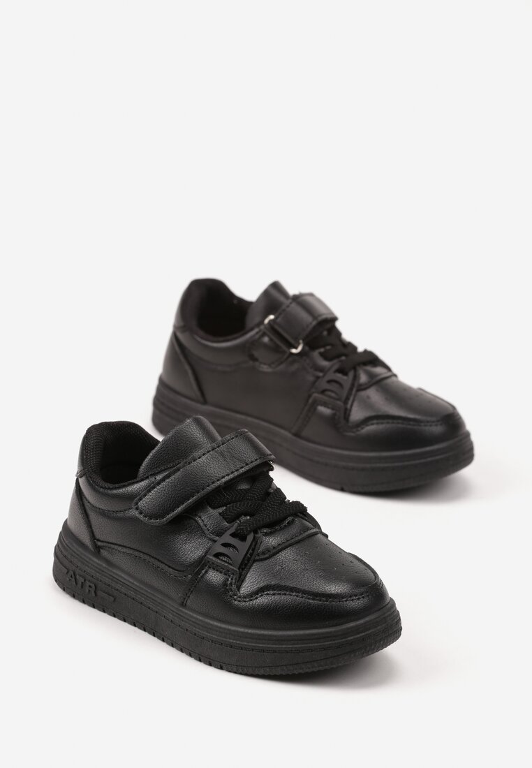 Czarne Buty Sportowe Sneakersy z Ozdobną Aplikacją Venlorie
