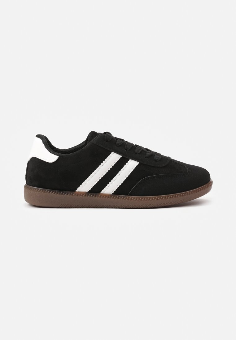 Czarne Sneakersy Ozdobione Paskami Nalierre