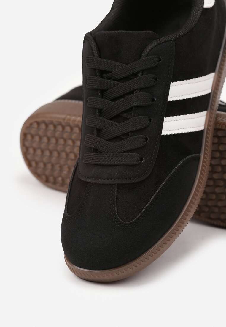 Czarne Sneakersy Ozdobione Paskami Nalierre