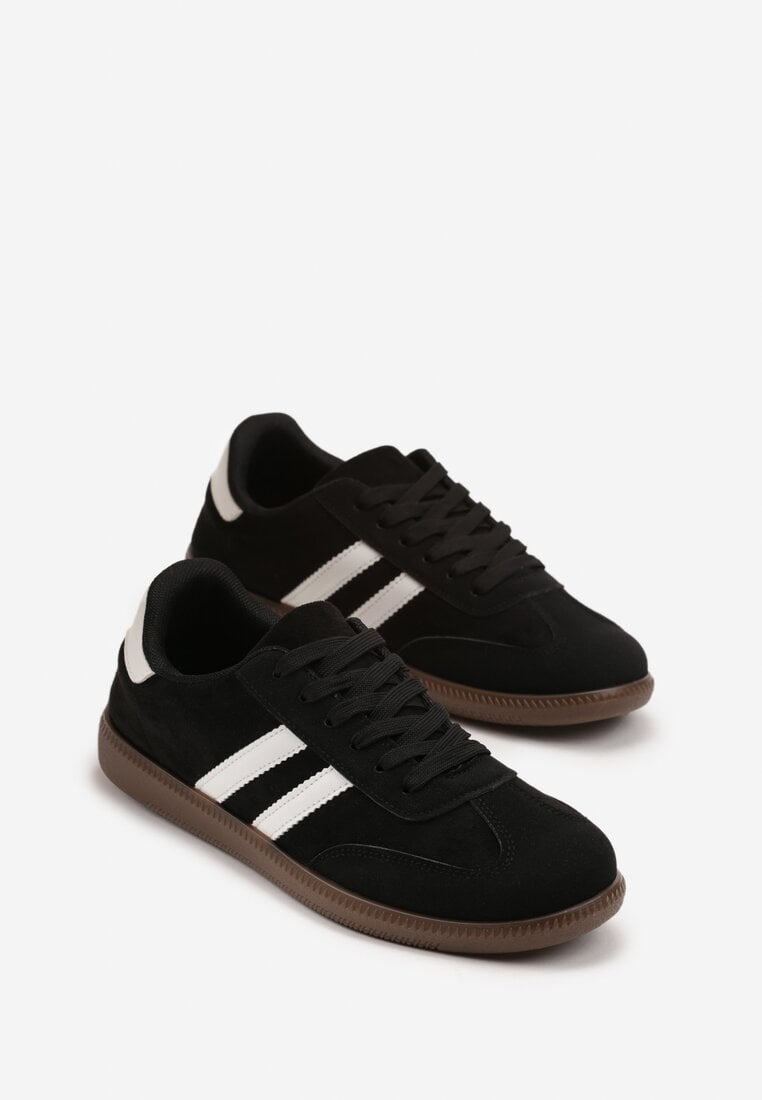 Czarne Buty Sportowe Sneakersy z Paskami z Boku Nalovelle