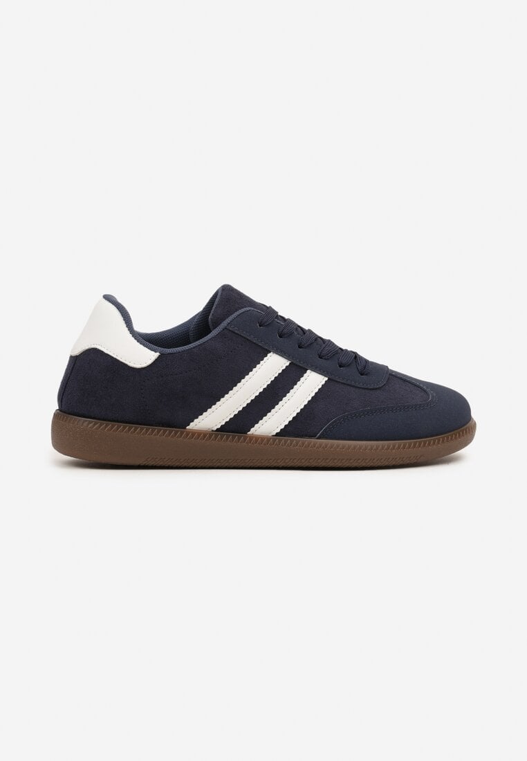 Granatowe Buty Sportowe Sneakersy z Paskami z Boku Nalovelle