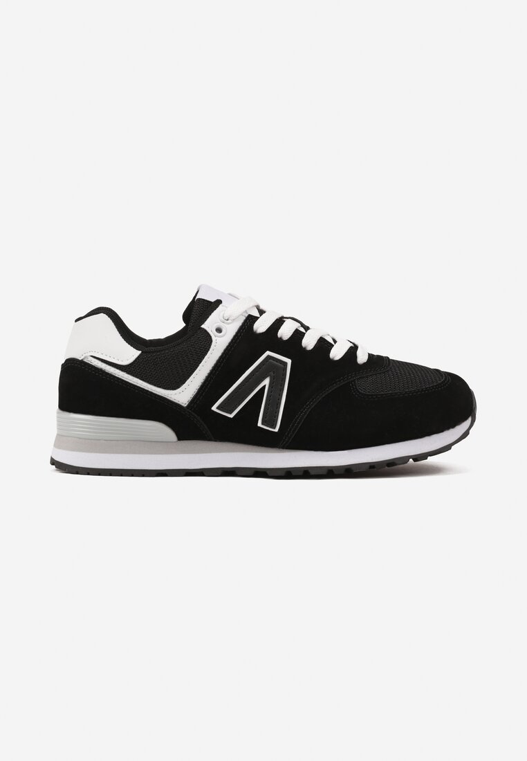 Czarno-Białe Sneakersy z Geometrycznym Wzorem Rilanea
