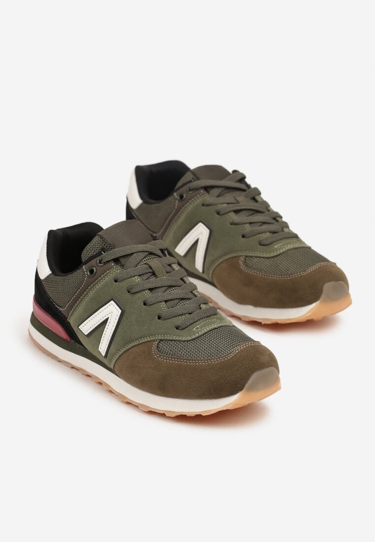 Zielone Buty Sportowe Sneakersy z Ozdobną Aplikacją Rilazea