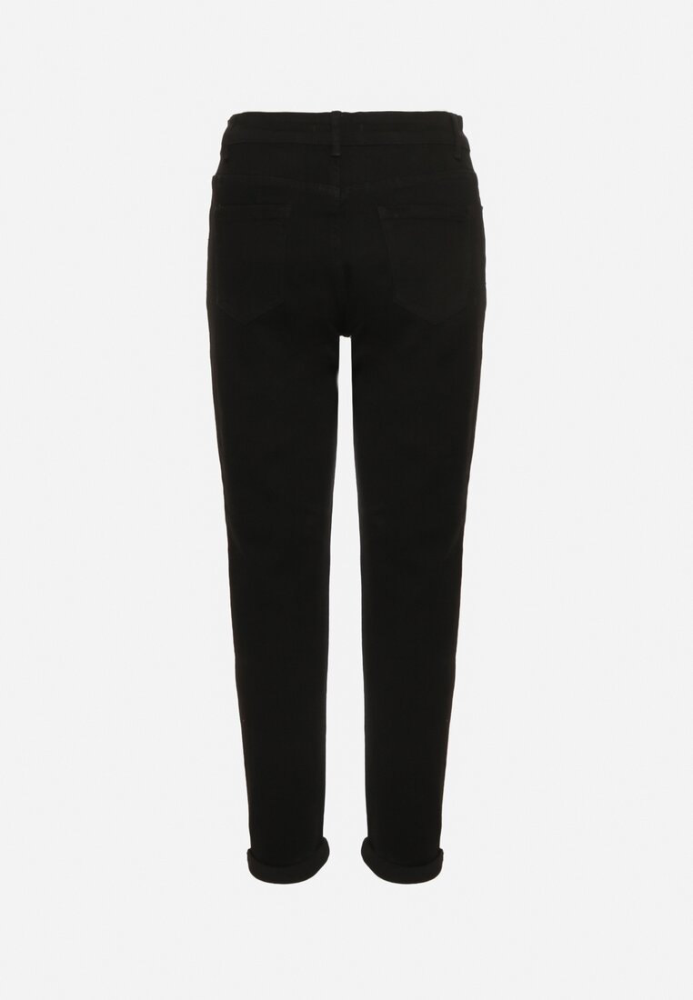 Czarne Casualowe Jeansy o Kroju Mom Fit Arettia