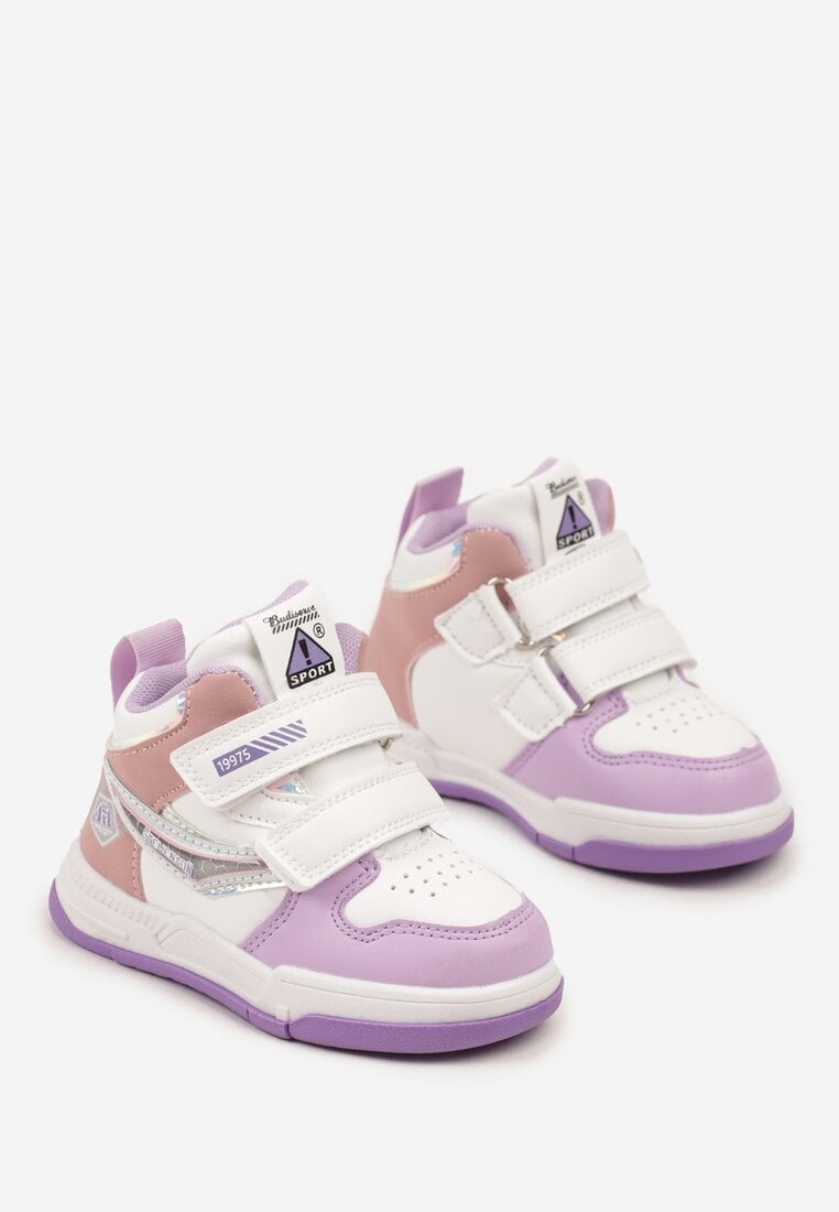 Biało-Fioletowe Buty Sportowe Cythena