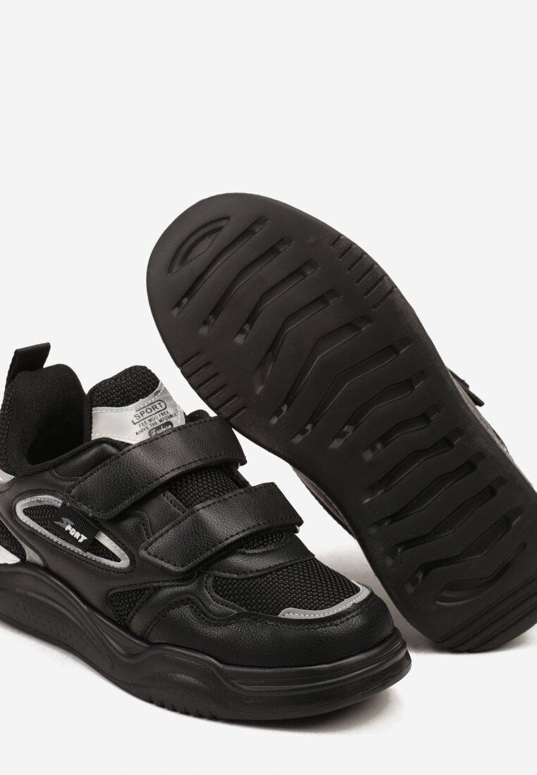 Czarne Buty Sportowe z Cholewką przed Kostkę z Rzepem i Skórzaną Wkładką Frankies