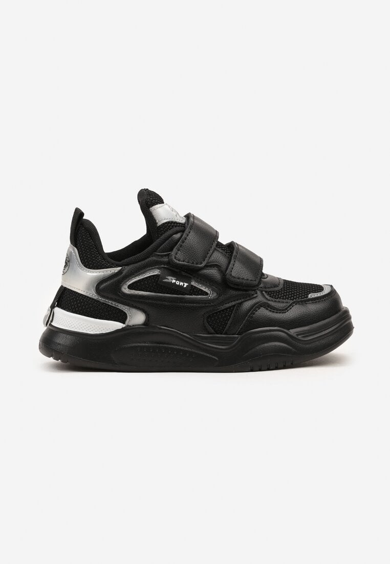 Czarne Buty Sportowe Sneakersy Ozdobione Tłoczonym Wzorem Idanirre