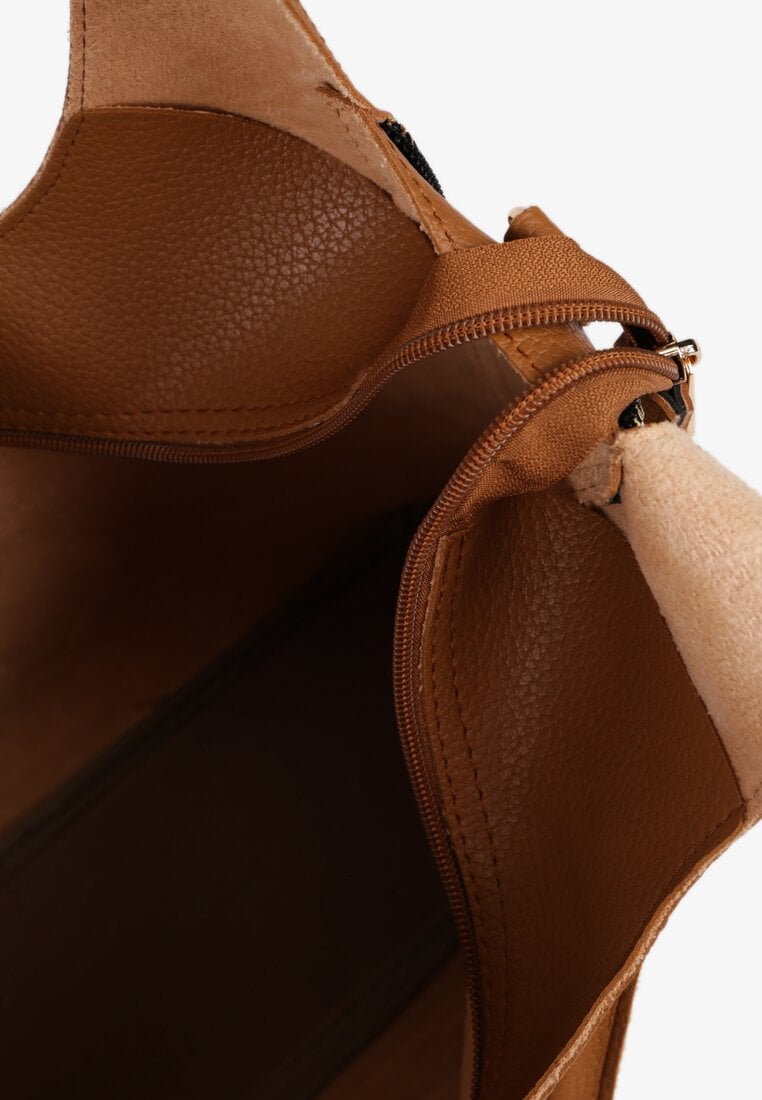 Brązowa Torebka Typu Shopper z Saszetką Fesandia