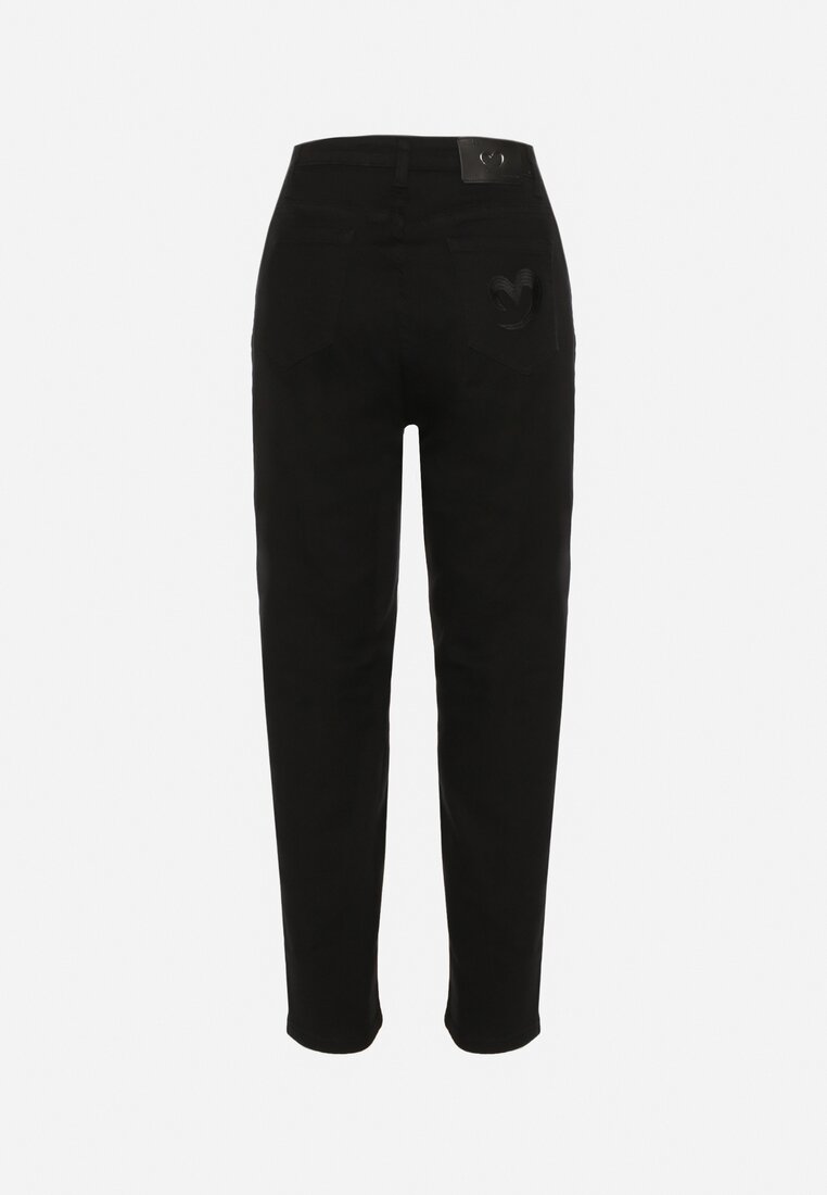 Czarne Klasyczne Jeansy o Kroju Mom Fit Fesianela