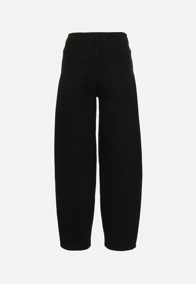 Czarne Jeansy o Kroju Slouchy z Regularnym Stanem Fesinasa