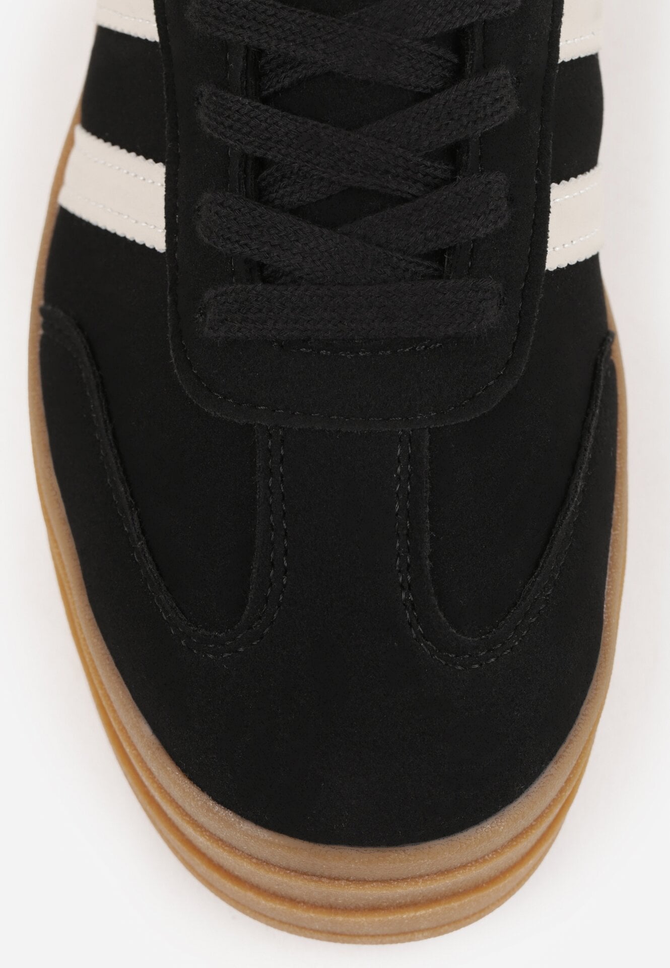 Czarne Sneakersy Typu Kultowe Tenisówki na Grubej Podeszwie Nalorela