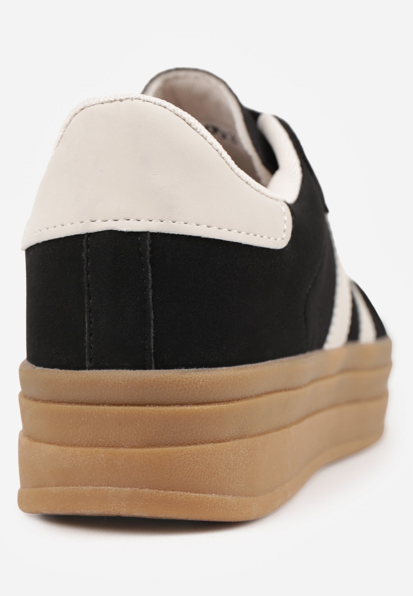 Czarne Sneakersy Typu Kultowe Tenisówki na Grubej Podeszwie Nalorela