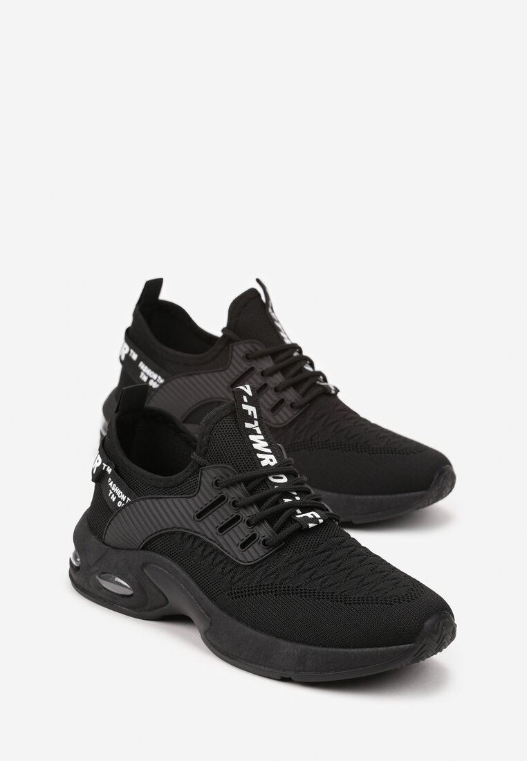 Czarne Buty Sportowe z Napisami Klymitheme