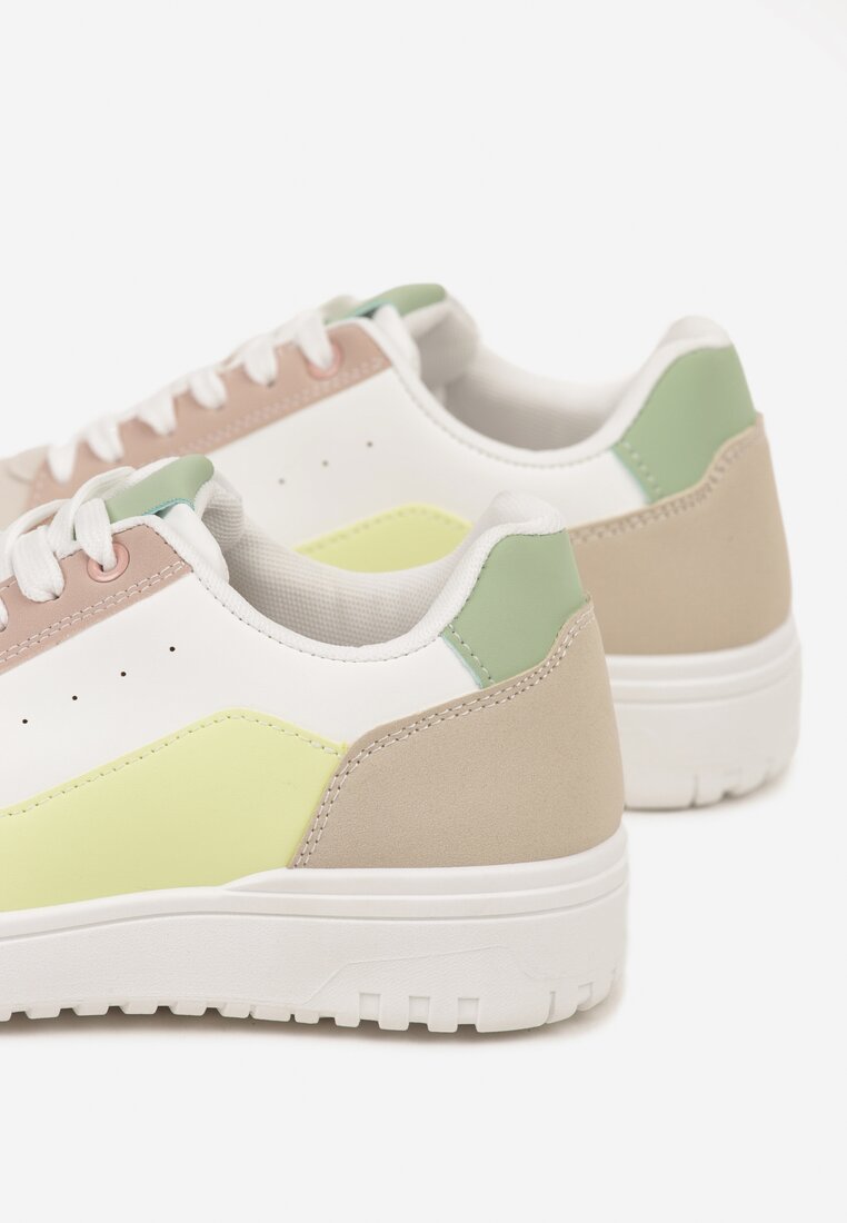 Fioletowe Sneakersy z Geometrycznym Wzorem i Perforacją Idellie