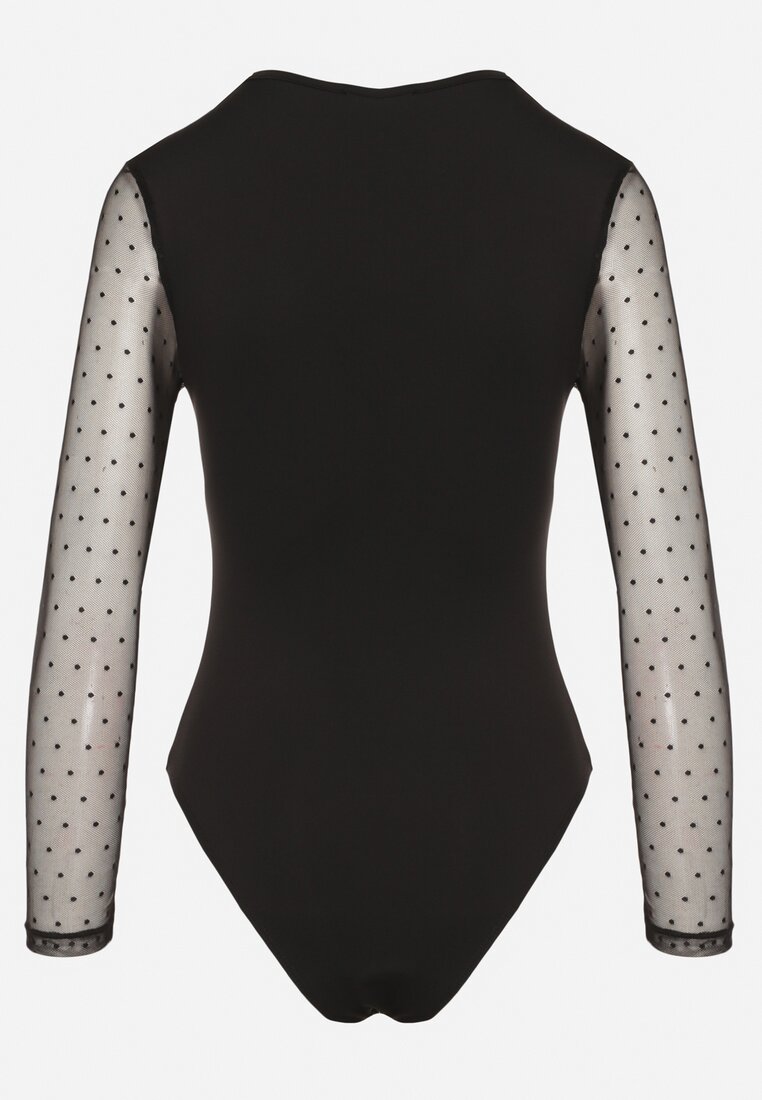 Czarne Body Vices z Transparentnymi Rękawami w Kropki Klavie
