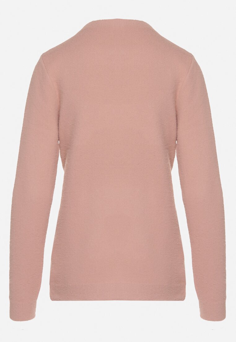 Różowy Sweter z Wełną w Klasycznym Stylu Firrive