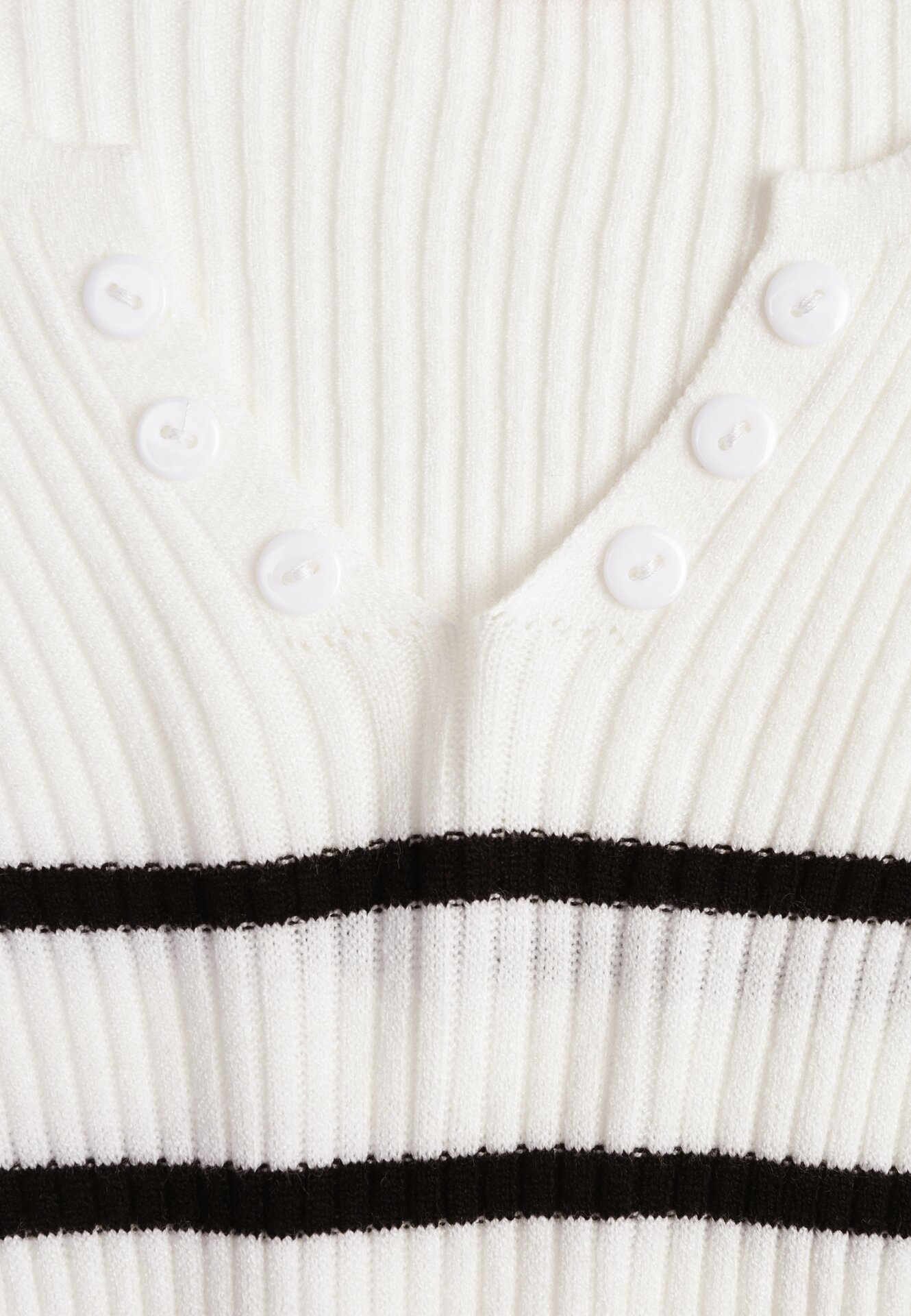 Biała Bluzka z Bawełną w Paski Ozdobiona Guzikami Gelvila