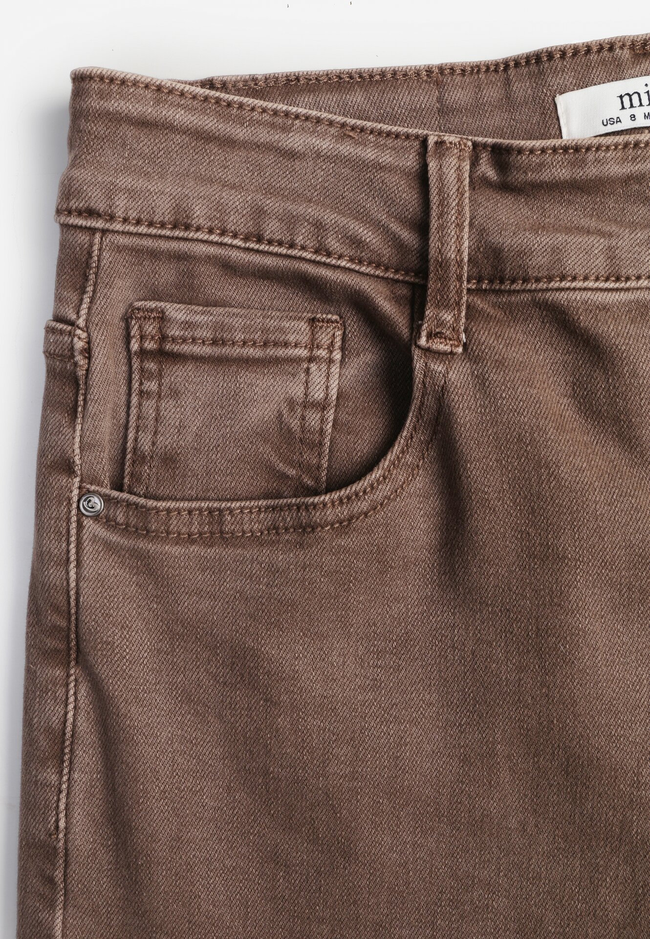 Brązowe Bawełniane Jeansy o Szerokim Kroju z Wysokim Stanem Amandrie