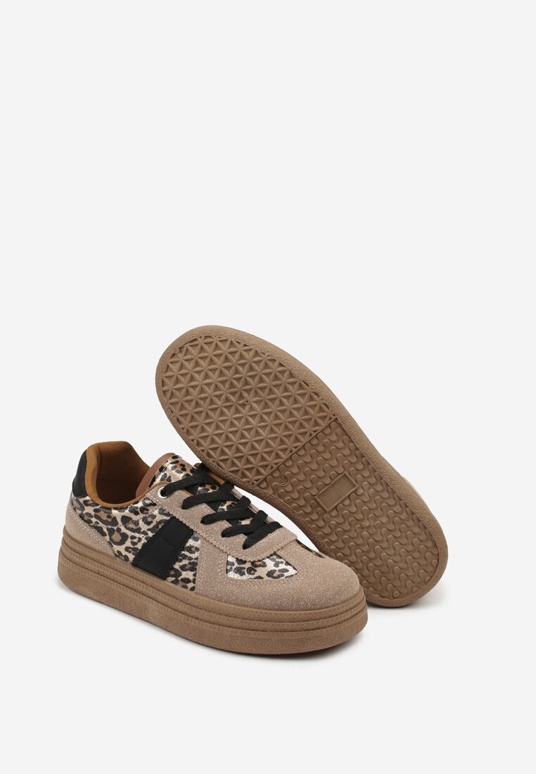 Panterkowe Sneakersy na Grubej Kauczukowej Podeszwie Gicebbe