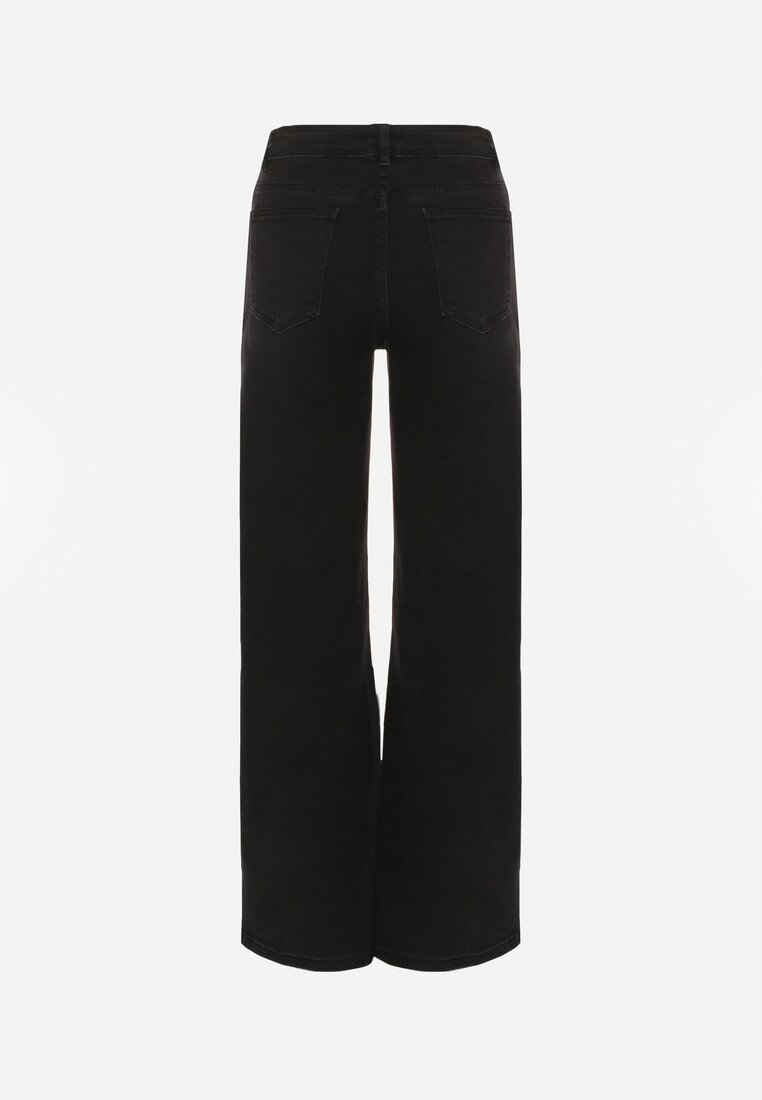 Czarne Jeansy o Szerokim Kroju z Regularnym Stanem Isomara