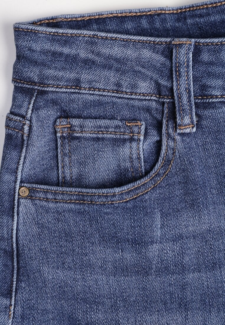 Niebieskie Jeansy o Fasonie Loose z Wysokim Stanem Aneleria