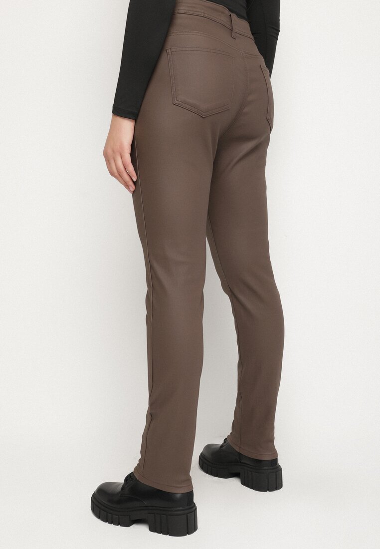 Brązowe Spodnie Skinny Gasi