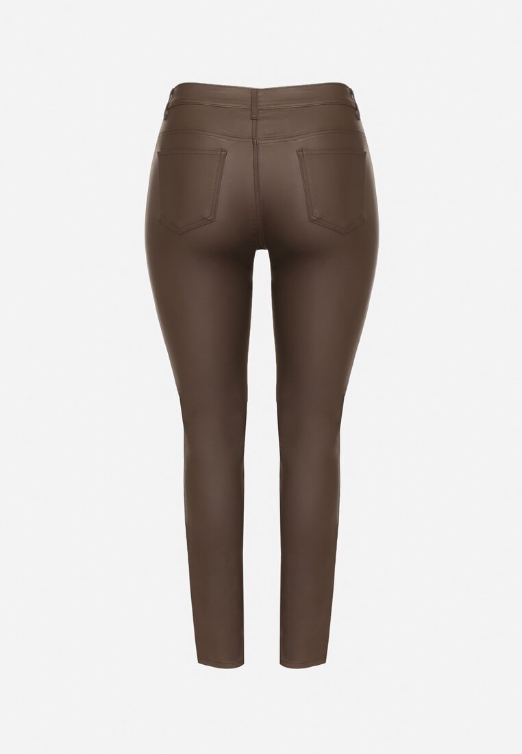 Brązowe Spodnie Skinny Gasi