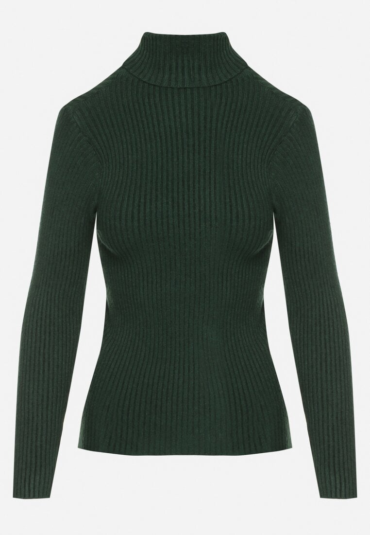 Pulover pe gât Verde închis