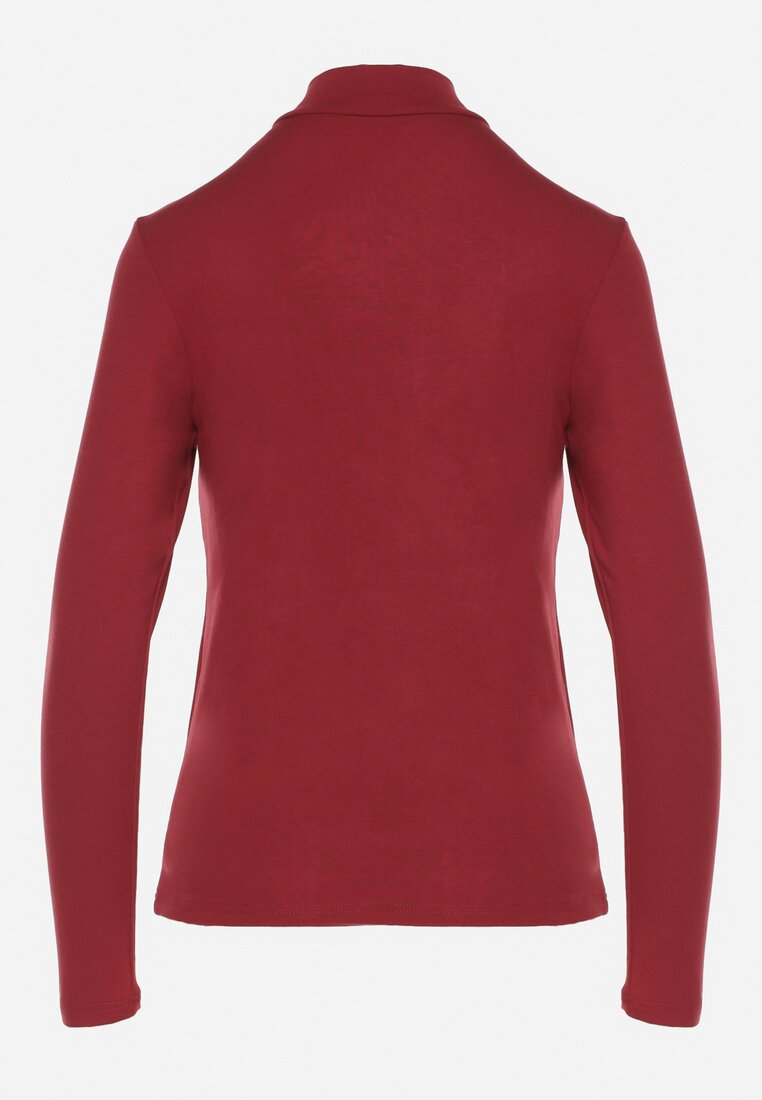 Bordowa Bluzka Golf Typu Longsleeve Altera