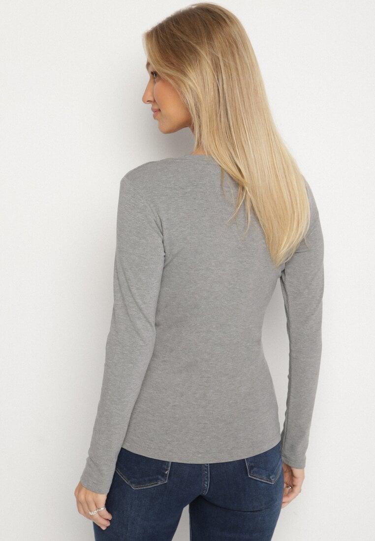 Szara Bluzka Typu Longsleeve Unelessa