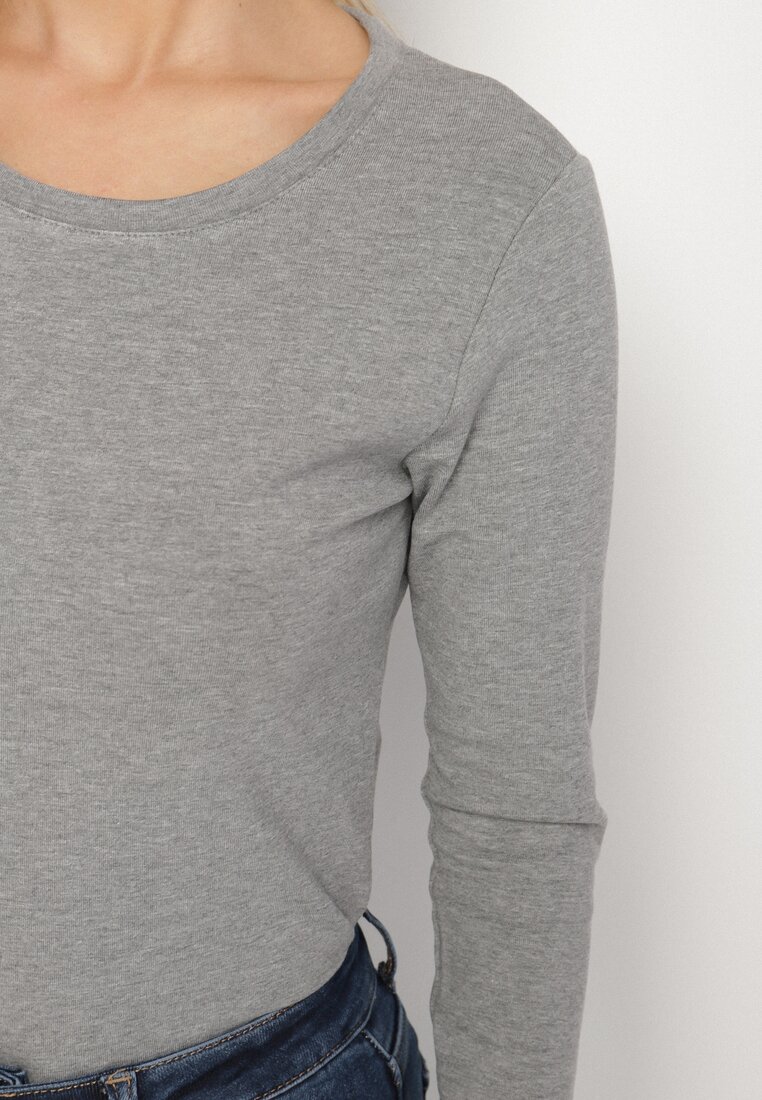 Szara Bluzka Typu Longsleeve Unelessa