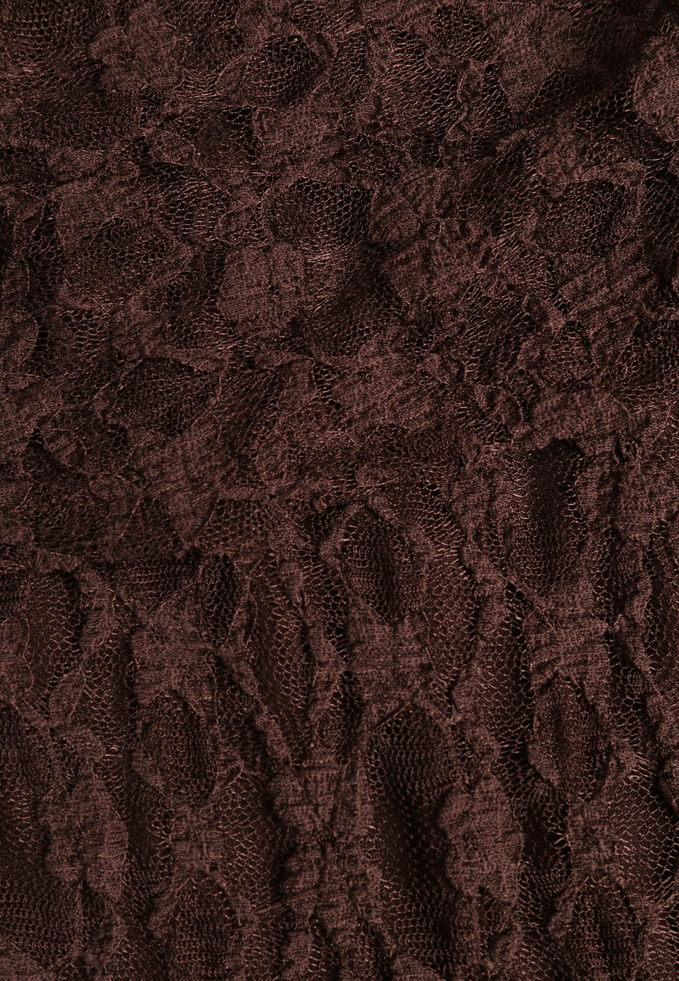 Brązowa Koktajlowa Sukienka z Odkrytymi Ramionami z Koronki Eperrie