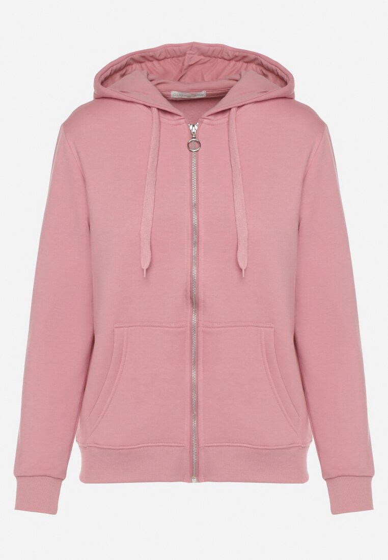 Ciemnoróżowa Bluza z Kapturem Zapinana na Suwak Erekai