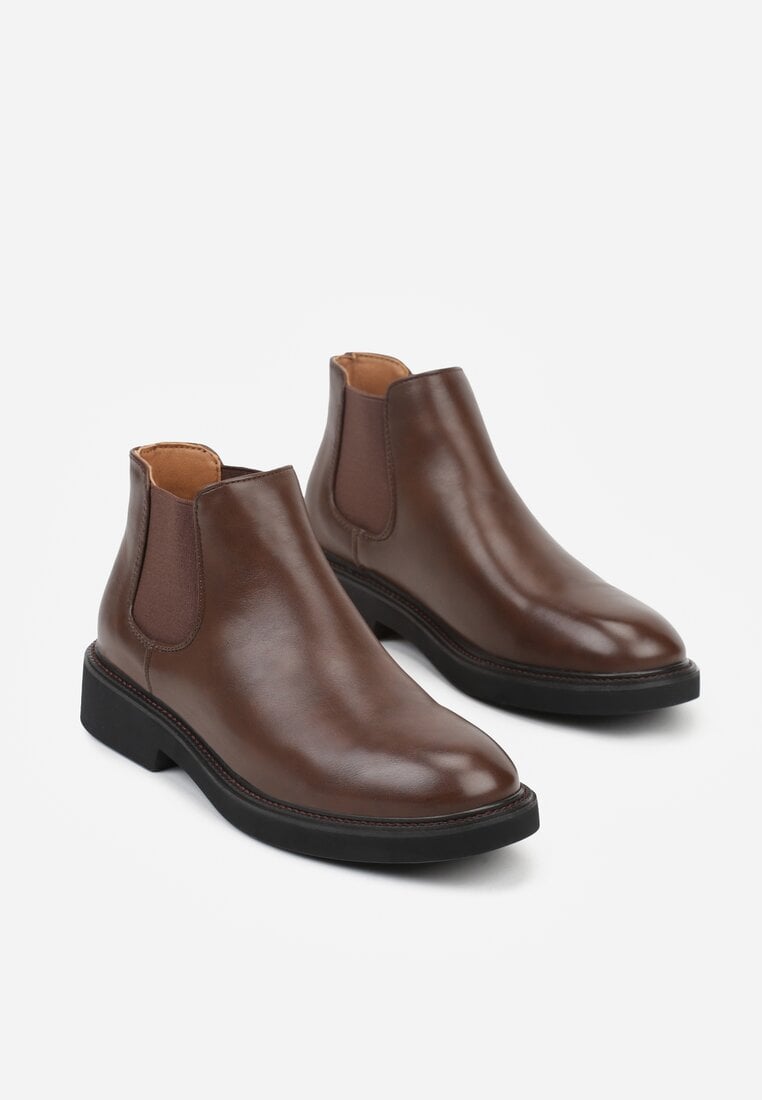 Brązowe Klasyczne Botki Typu Sztyblety Refela