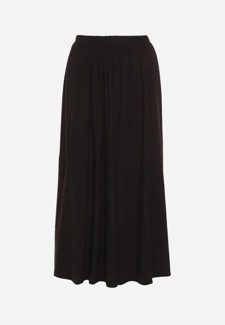 Czarna Bawełniana Spódnica o Rozkloszowanym Kroju Tusnara