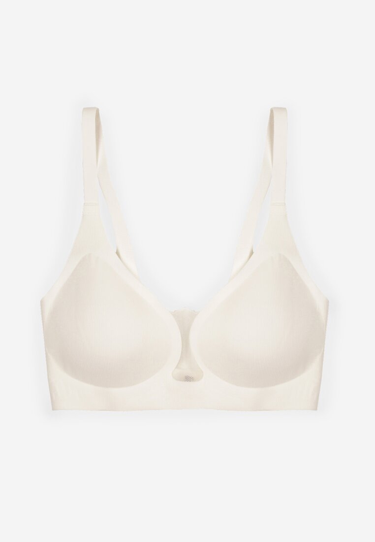 Biały Biustonosz z Ozdobnym Wycięciem Ezirelle