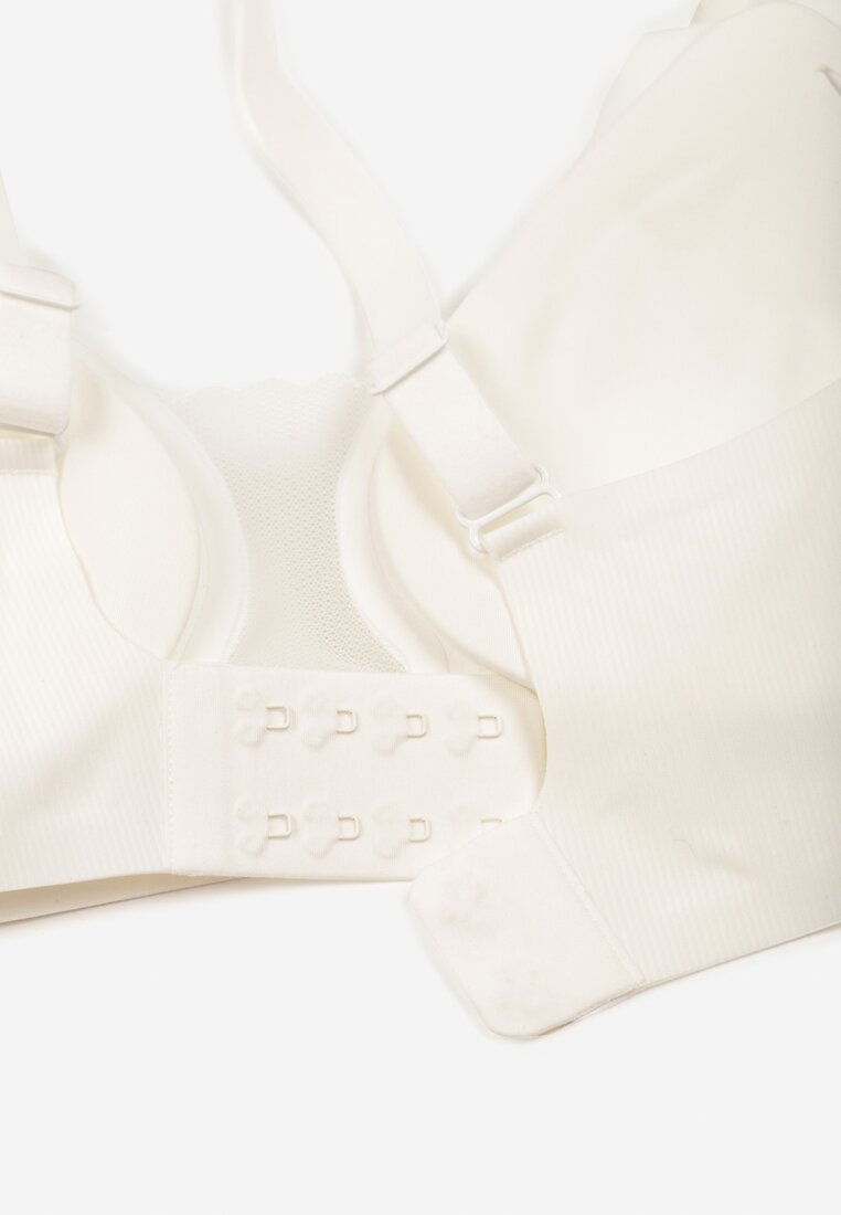 Biały Biustonosz z Ozdobnym Wycięciem Ezirelle