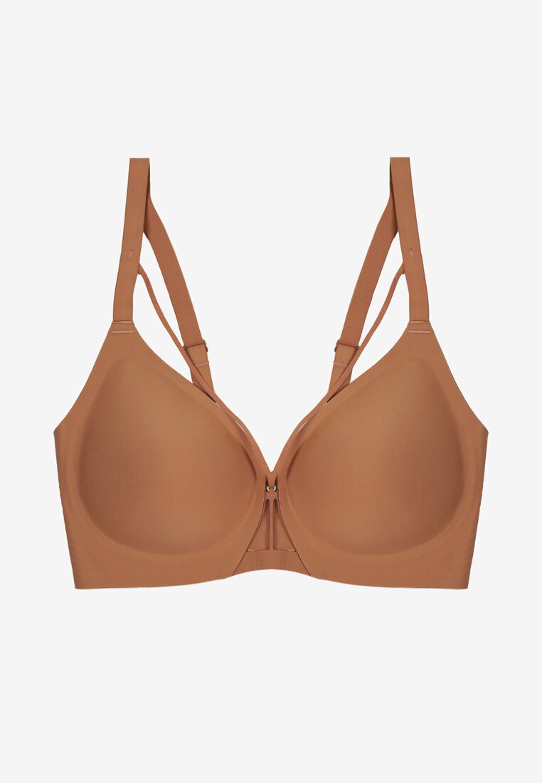 Brązowy Biustonosz z Ozdobnymi Paskami Zetessa