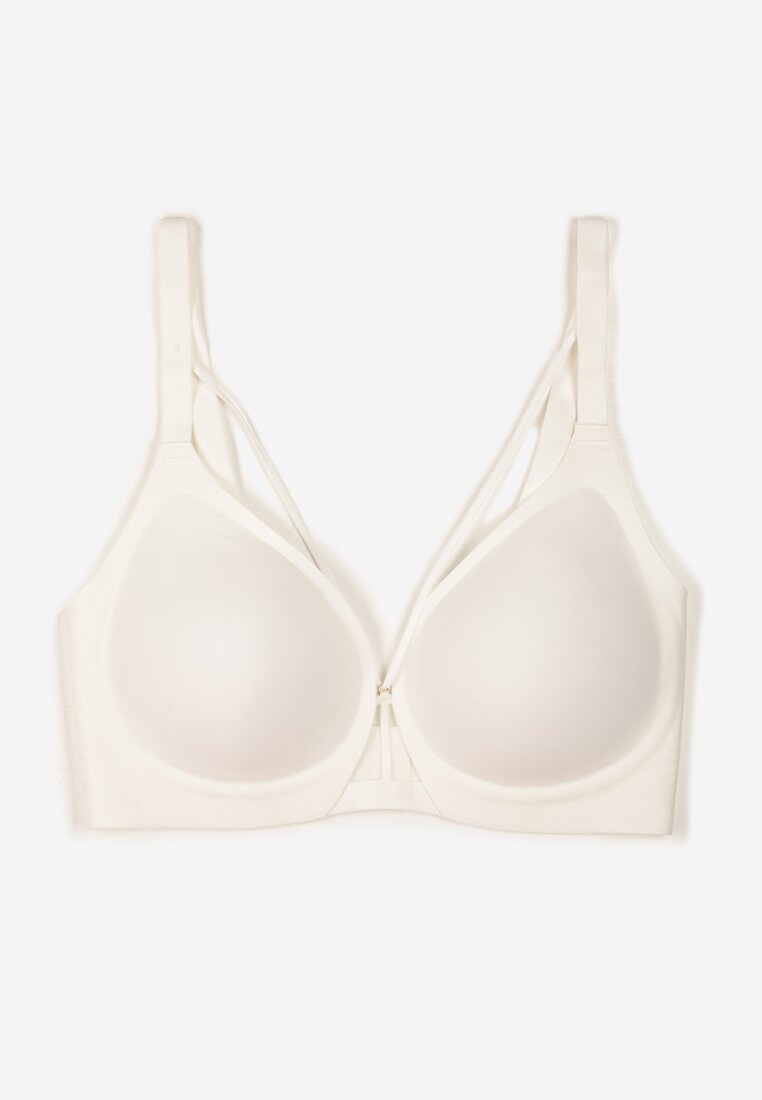 Biały Biustonosz z Ozdobnymi Paskami Zetessa