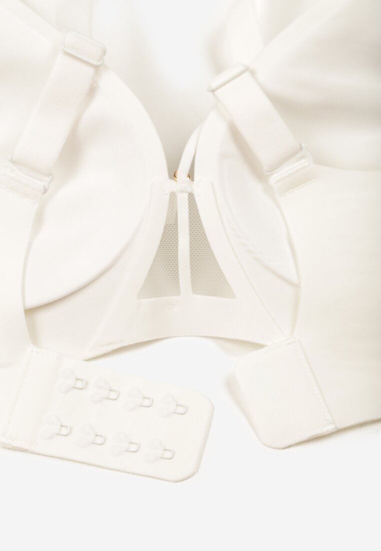 Biały Biustonosz z Ozdobnymi Paskami Zetessa