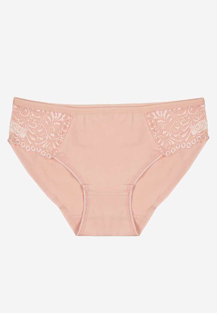 Różowe Gładkie Majtki Figi z Bawełny Venessila
