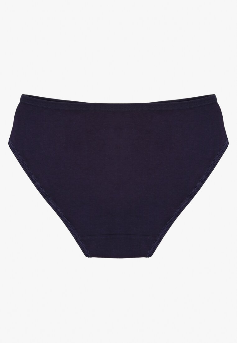 Granatowe Gładkie Majtki Figi z Bawełny Venessila